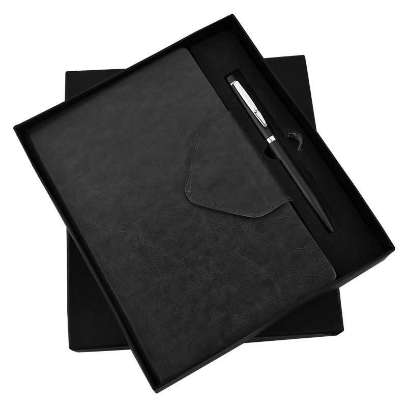 Black Flap Pen & Diary