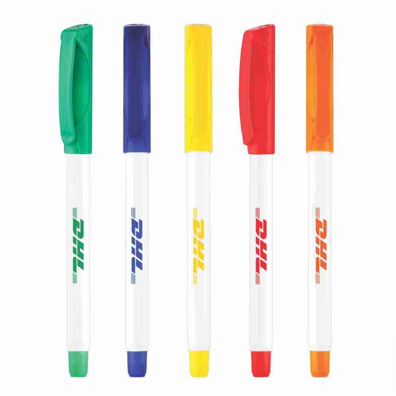 White Opac Ball Pen Mix Color Cap