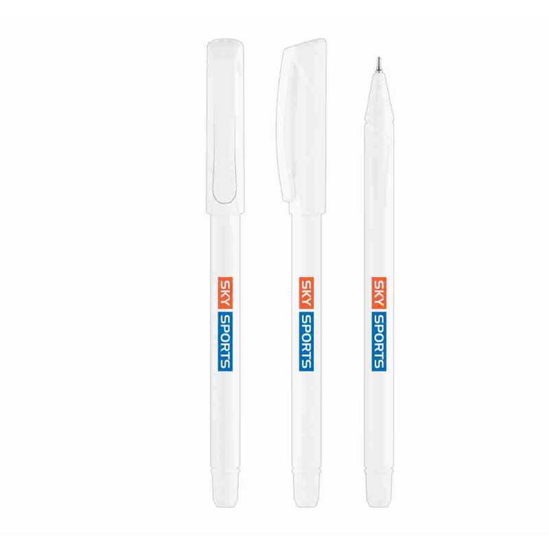 Full White Opac Plastic Ball Pen