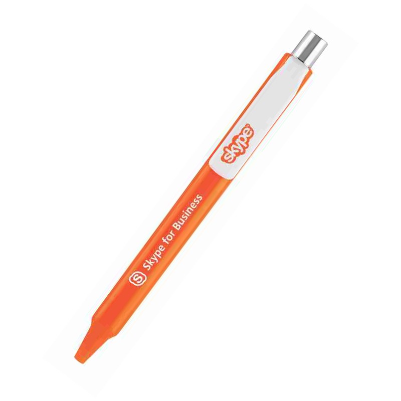 Opac Barel White Clip Plastic Ball Pen