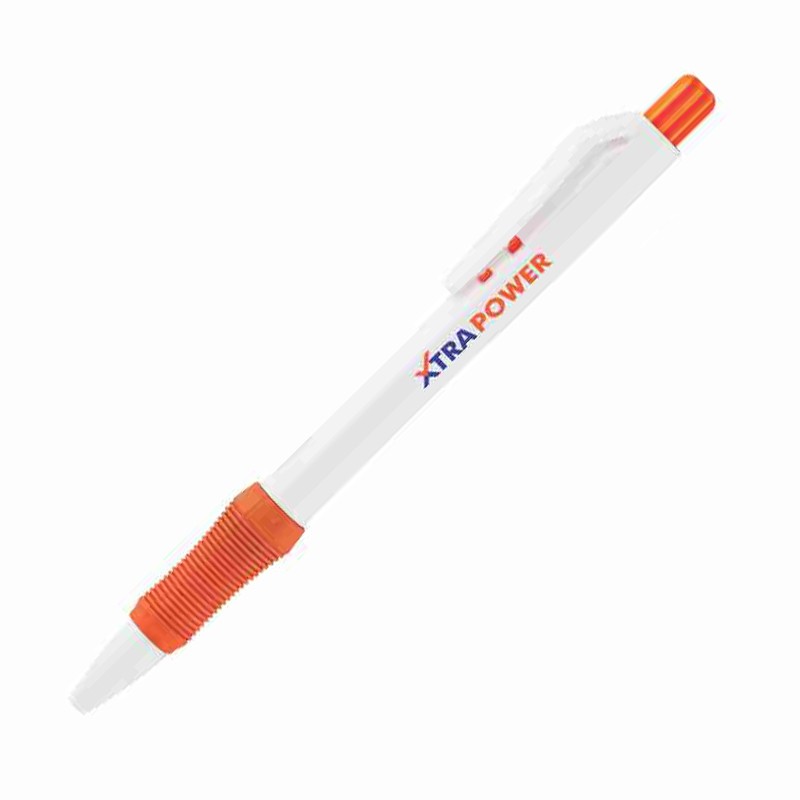 Gripper White Opac Ball Pen With Mix Plunger