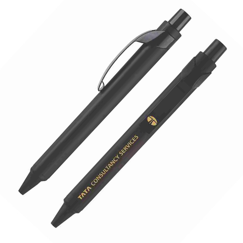 Full Black Plastic Ball Pen 4