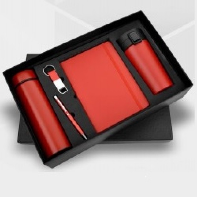 Bottle Mug 5 in 1 Red Temperature bottle, Diary, Pen, Keychain,