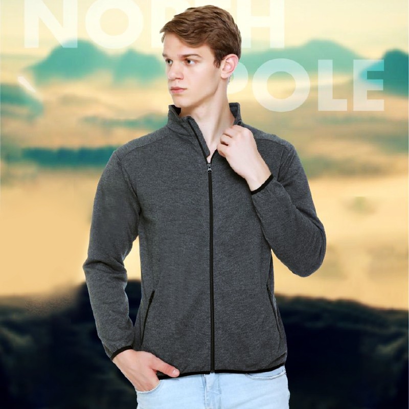 High Neck Sweatshirt Jacket