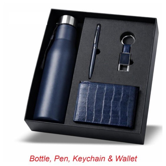 Bottle, Pen, Keychain & Wallet
