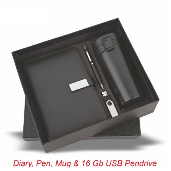 Diary, Pen, Mug & 16 Gb USB Pendrive