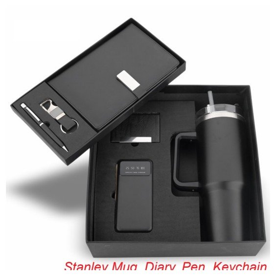 Stanley Mug, Diary, Pen, Keychain, Cardholder, 10,000 mAh Powerbank