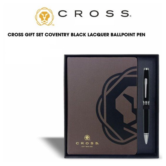 Coventry Blk Lacquer Pen with A5 Notebook