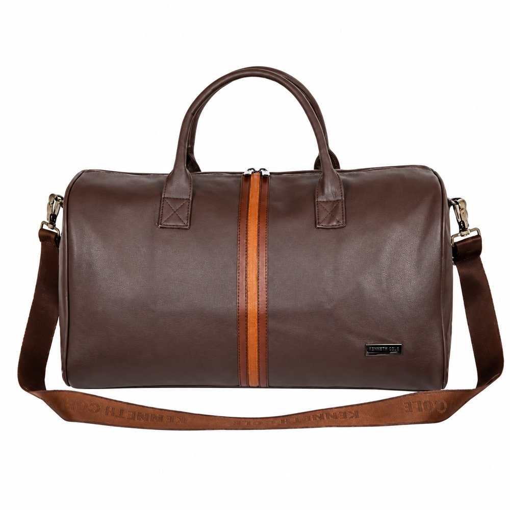Kenneth Cole Stripe Duffle D.Brown