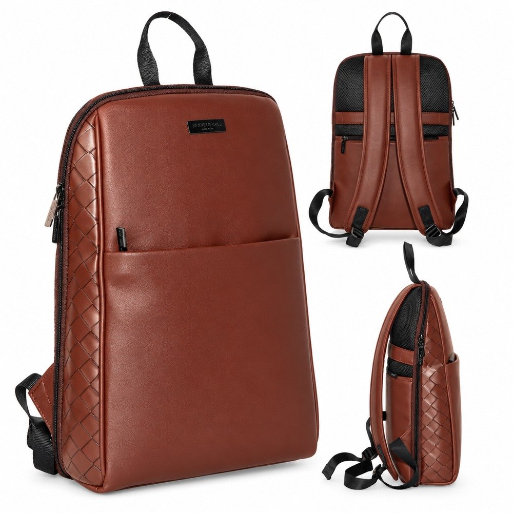 Kenneth Cole Checks Backpack- BROWN