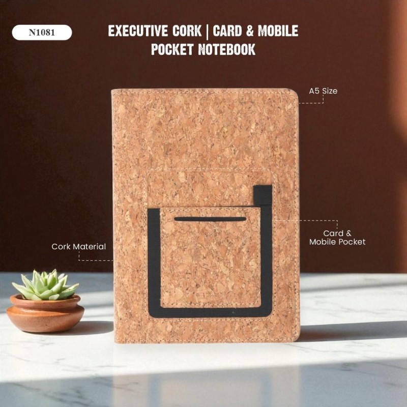 Executive Cork | Card & Mobile PocketNotebook