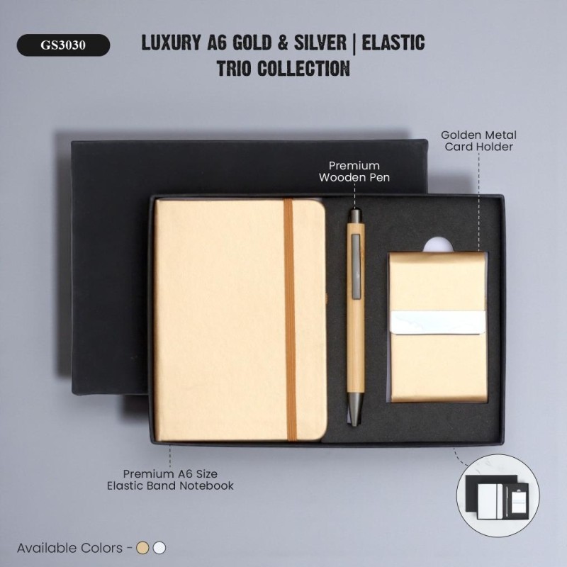 Luxury A6 | Gold & Siver | Elastic Trio Collection