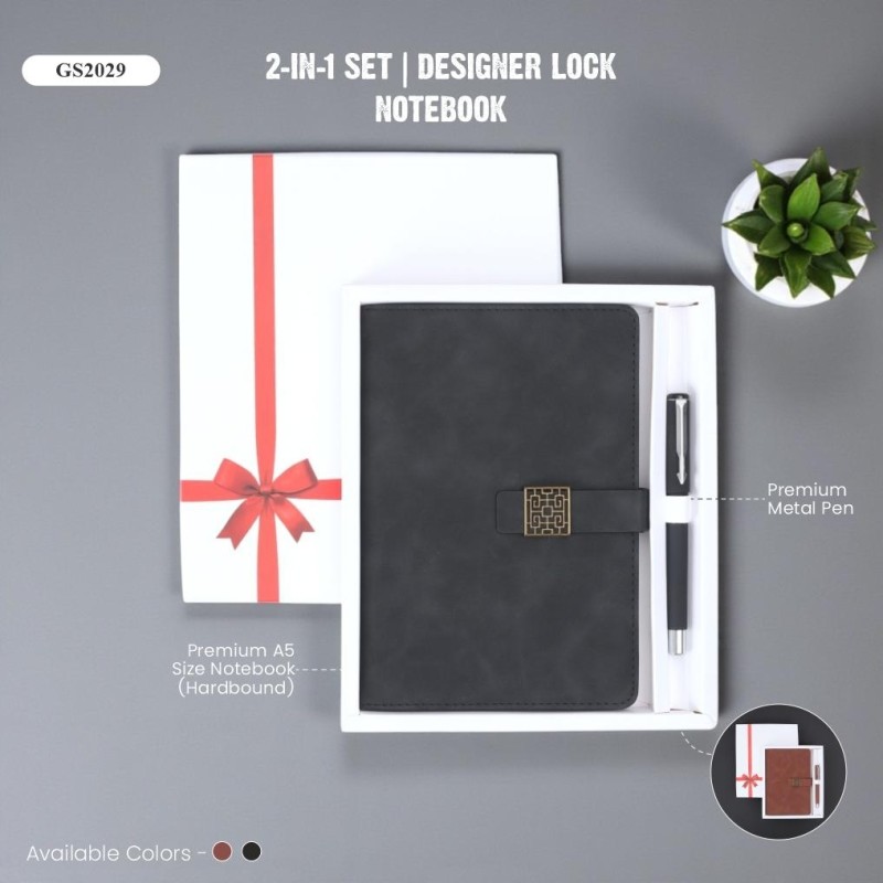 2-in-1 Set | Designer Lock Notebook