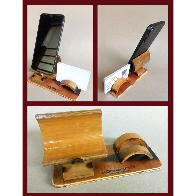 Bamboo Mobile Stand with Card Holder