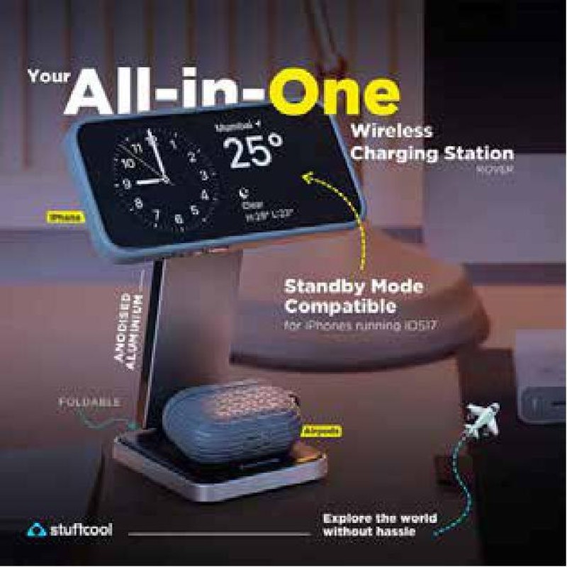 Rover 3 in 1 Foldable Magnetic Wireless Charging Station