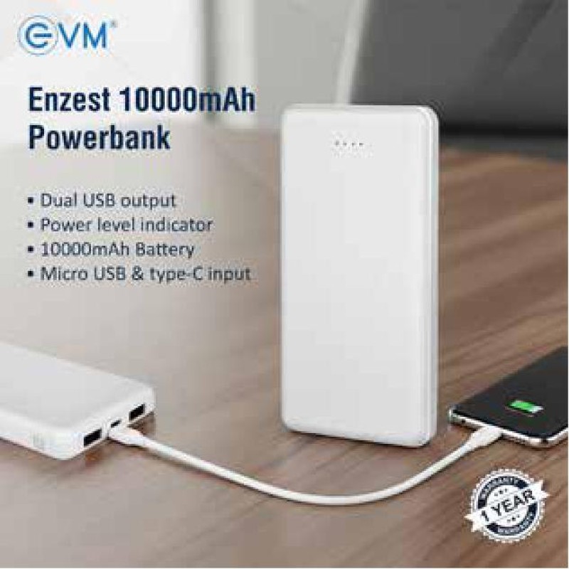 EnZest 10000mAh Powerbank (Black/White)